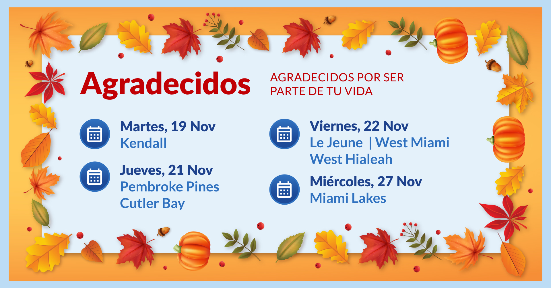 Celebrando el Día de Acción de Gracias